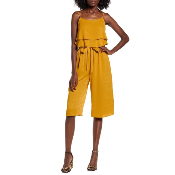 one clothing Pants - One CLOTHING RUFFLE CROPPED JUMPSUIT 🌸IN STORES🌸